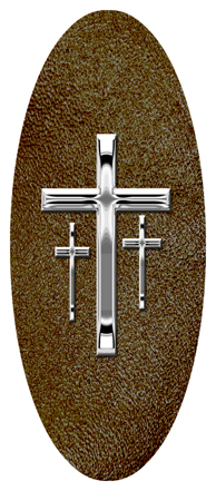 Silver 3 Crosses Shimmer Brown